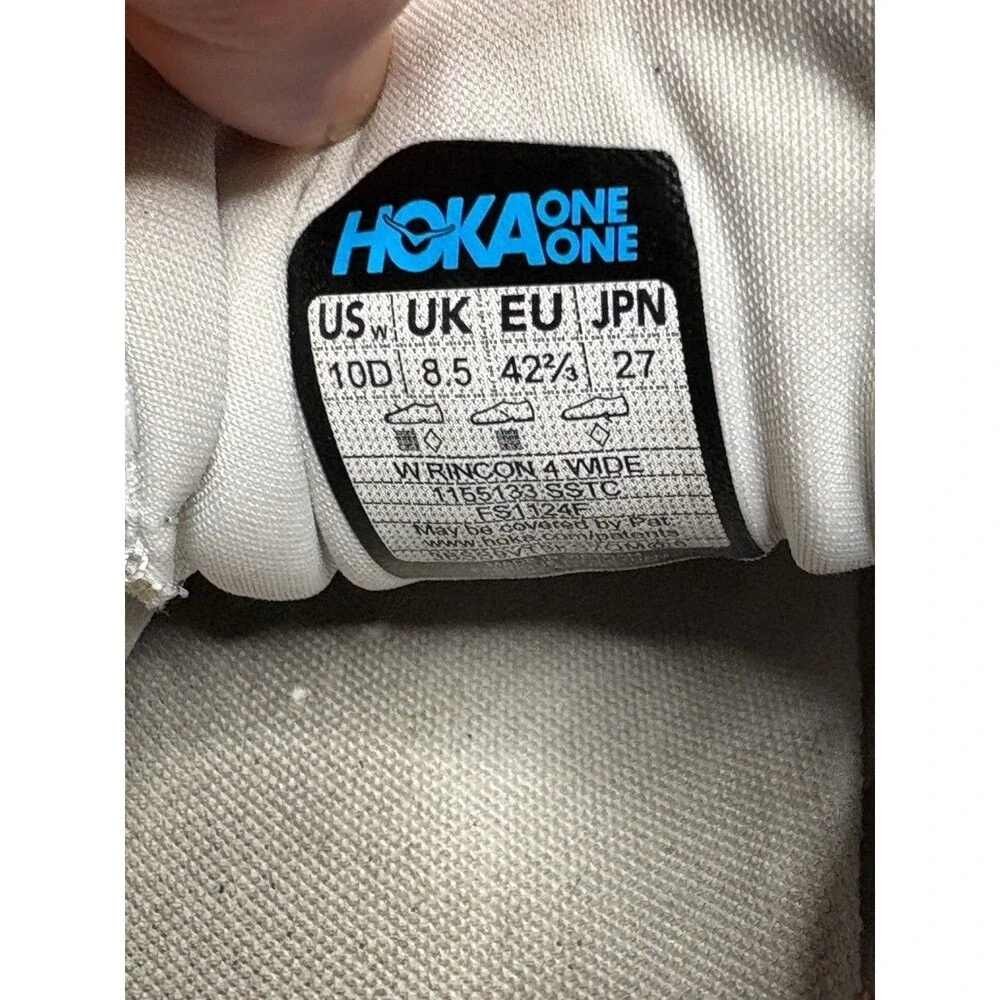 Women’s Hoka One One Rincon 4 Light Grey Walking Running Shoes Size 10 Wide D